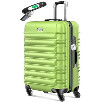 KESSER ® Reisekoffer 84L Mittlerer Hartschalen Koffer Inkl. Kofferwaage + Gepäckanhänger Trolley Gepäck Rollkoffer Zahlenschloss 4 Rollen ABS-Hartschale Teleskopgriff, 66x45x28cm, Hellgrün KESSER ® Reisekoffer 84L Mittlerer Hartschalen Koffer Inkl. Kofferwaage + Gepäckanhänger Trolley Gepäck Rollkoffer Zahlenschloss 4 Rollen ABS-Hartschale Teleskopgriff, 66x45x28cm, Hellgrün