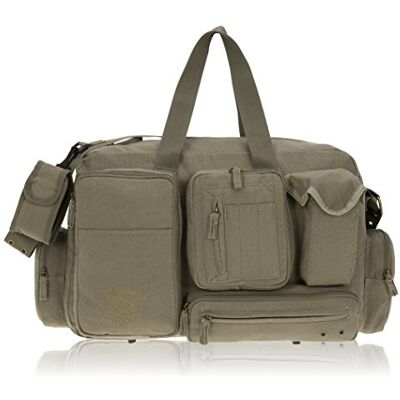 Elephant Canvas Reisetasche XL 58 cm / 50 L Sporttasche viel Fächer + Flasche (Oliv) Elephant Canvas Reisetasche XL 58 cm / 50 L Sporttasche viel Fächer + Flasche (Oliv)