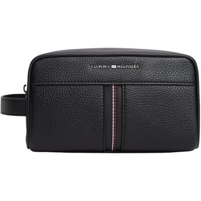 Tommy Hilfiger Herren Kulturbeutel Central mit Griff, Schwarz (Black), Einheitsgröße Tommy Hilfiger Herren Kulturbeutel Central mit Griff, Schwarz (Black), Einheitsgröße