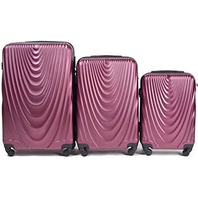 W WINGS Wings Reisetasche Leichter Koffer mit Rollen und Teleskopgriff, Burgundy, 3 Set, Koffer W WINGS Wings Reisetasche Leichter Koffer mit Rollen und Teleskopgriff, Burgundy, 3 Set, Koffer