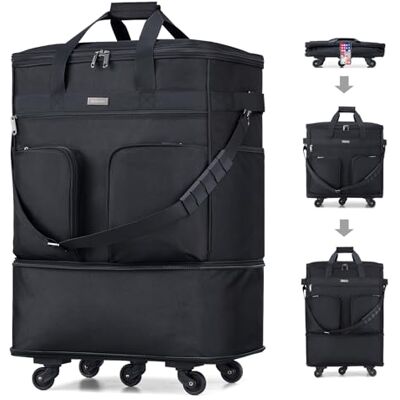 Hanke Erweiterbarer großer Koffer, 4 Rollen, leicht, zusammenklappbar, faltbare Koffer und Reisetaschen, Handgepäck, ausziehbar 50,8 cm, 61,2 cm, 71,1 cm, Reisetasche ohne Teleskopgriff, für Damen und Hanke Erweiterbarer großer Koffer, 4 Rollen, leicht, zusammenklappbar, faltbare Koffer und Reisetaschen, Handgepäck, ausziehbar 50,8 cm, 61,2 cm, 71,1 cm, Reisetasche ohne Teleskopgriff, für Damen und