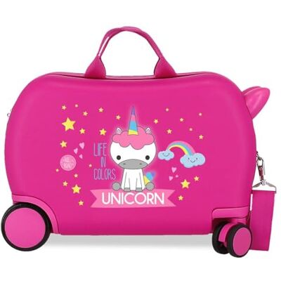 Roll Road Little me Unicorn Kinderkoffer, Rosa, 45 x 31 x 20 cm, Harter ABS-Kunststoff, 24,6 l, 1,8 kg, 4 Räder, Handgepäck, Rosa, Kinderkoffer Roll Road Little me Unicorn Kinderkoffer, Rosa, 45 x 31 x 20 cm, Harter ABS-Kunststoff, 24,6 l, 1,8 kg, 4 Räder, Handgepäck, Rosa, Kinderkoffer