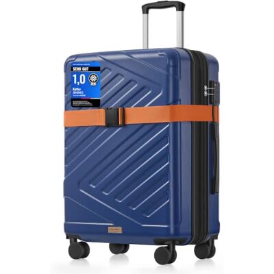 SONGMICS Koffer, Reisekoffer, Hartschalenkoffer mit TSA-Schloss, Koffergurt, ABS-Trolley, 4 Zwillingsrollen, erweiterbar, L, 65 cm, hafenblau RLP002Q101 SONGMICS Koffer, Reisekoffer, Hartschalenkoffer mit TSA-Schloss, Koffergurt, ABS-Trolley, 4 Zwillingsrollen, erweiterbar, L, 65 cm, hafenblau RLP002Q101