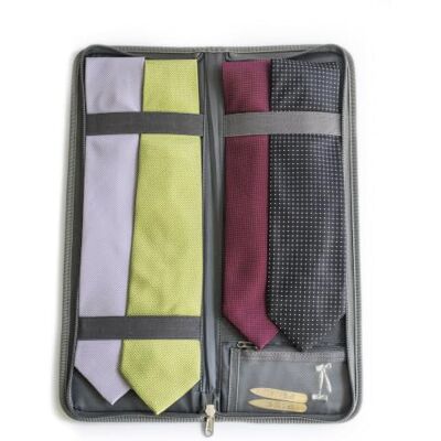 LeanTravel Premium Tie Case Organizer für die Reise mit Aufbewahrungstasche für Manschettenknöpfe und kleine Accessoires LeanTravel Premium Tie Case Organizer für die Reise mit Aufbewahrungstasche für Manschettenknöpfe und kleine Accessoires