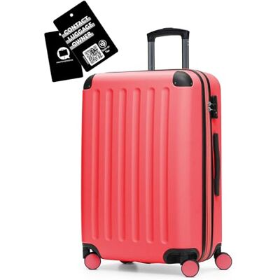 Hauptstadtkoffer Spree Mittelgroßer Hartschalenkoffer + Digitaler Gepäckanhänger, TSA, 4 Rollen, Koffer, Trolley, Rollkoffer, Reisekoffer, Volumenerweiterung, 65 cm, 74 Liter, Coral Hauptstadtkoffer Spree Mittelgroßer Hartschalenkoffer + Digitaler Gepäckanhänger, TSA, 4 Rollen, Koffer, Trolley, Rollkoffer, Reisekoffer, Volumenerweiterung, 65 cm, 74 Liter, Coral