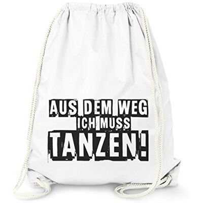 MoonWorks Turnbeutel aus dem Weg ich muss tanzen Hipster Beutel Tasche Sportbeutel Gymsac Gymbag Weiss unisize MoonWorks Turnbeutel aus dem Weg ich muss tanzen Hipster Beutel Tasche Sportbeutel Gymsac Gymbag Weiss unisize