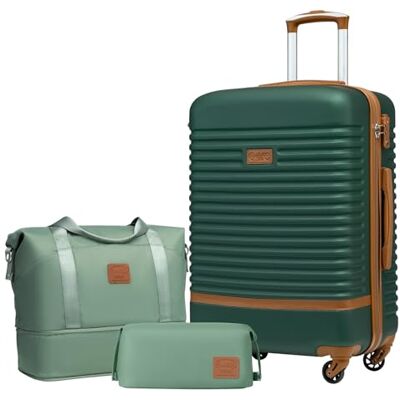 COOLIFE Koffer Set 3tlg, 24" Koffer Mittelgroß mit Reisetasche&Kulturbeutel Reisekoffer Set für Mittelstrecke, Leichter ABS Hartschale, TSA-Schloss, YKK-Reißverschluss, 360° Rollen, Teleskopgrif COOLIFE Koffer Set 3tlg, 24" Koffer Mittelgroß mit Reisetasche&Kulturbeutel Reisekoffer Set für Mittelstrecke, Leichter ABS Hartschale, TSA-Schloss, YKK-Reißverschluss, 360° Rollen, Teleskopgrif