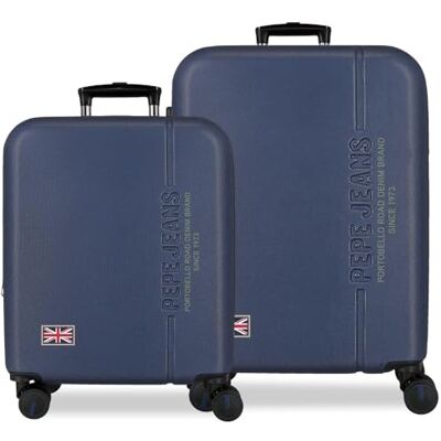Pepe Jeans Arwin Marine Kofferset 48x68x27 cm, starres ABS-integriertes Kombinationsschloss 109L 6.08kg 4 Doppelräder, ausziehbares Handgepäck von Joumma Bags Pepe Jeans Arwin Marine Kofferset 48x68x27 cm, starres ABS-integriertes Kombinationsschloss 109L 6.08kg 4 Doppelräder, ausziehbares Handgepäck von Joumma Bags