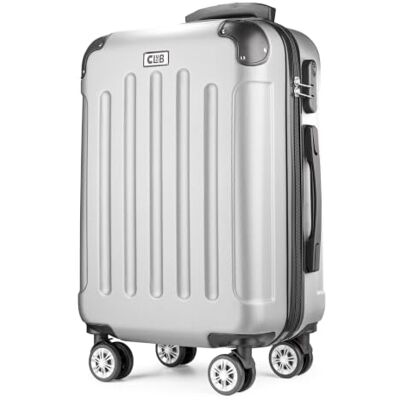 POSH Hartschalenkoffer Koffer & trolleys rollkoffer handgepäck reisekoffer mit Rollen, Koffer groß, mittelgroß, klein ABS, Leichter Kofferset 3 teilig im M-L-XL (Silber, L) POSH Hartschalenkoffer Koffer & trolleys rollkoffer handgepäck reisekoffer mit Rollen, Koffer groß, mittelgroß, klein ABS, Leichter Kofferset 3 teilig im M-L-XL (Silber, L)