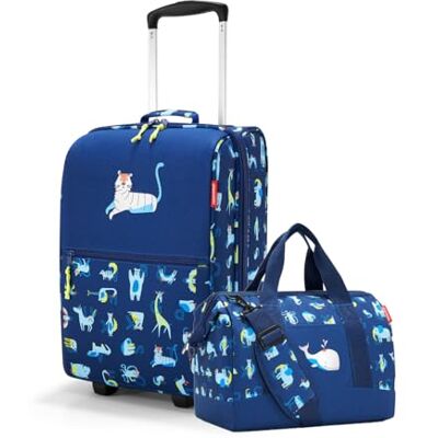 reisenthel Kinder Trolley XS & Allrounder M Set ABC Friends Blue – Kinderkoffer mit Rollen & Reisetasche mit Stecklasche – Reise Set für Kinder – robust, leicht, ideal für Urlaub & Ausflüge reisenthel Kinder Trolley XS & Allrounder M Set ABC Friends Blue – Kinderkoffer mit Rollen & Reisetasche mit Stecklasche – Reise Set für Kinder – robust, leicht, ideal für Urlaub & Ausflüge