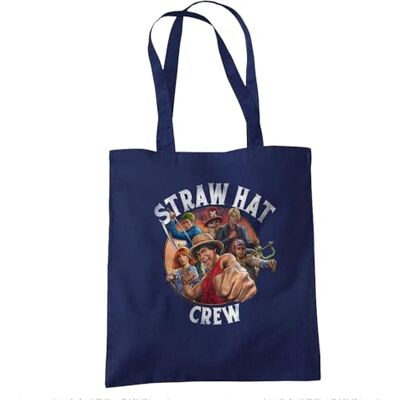 One Piece Straw Hat Crew Wiederverwendbare Tragetasche für Einkauf & Reisen, Navy One Piece Straw Hat Crew Wiederverwendbare Tragetasche für Einkauf & Reisen, Navy