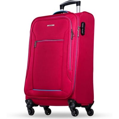 NOWI Sevilla Weichschalen Trolley L – Mittelgroßer Stoff Koffer 50L mit 4 Rollen & Zahlenschloss Leichter Reisekoffer für Damen & Herren (Bordeaux-Blau, L) NOWI Sevilla Weichschalen Trolley L – Mittelgroßer Stoff Koffer 50L mit 4 Rollen & Zahlenschloss Leichter Reisekoffer für Damen & Herren (Bordeaux-Blau, L)