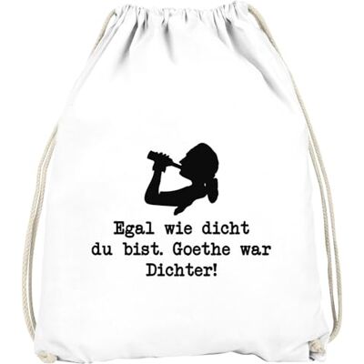 MoonWorks ® Turnbeutel Egal wie dicht du bist Goethe war Dichter Spruch lustig Kalauer Wortspiel Weiss unisize MoonWorks ® Turnbeutel Egal wie dicht du bist Goethe war Dichter Spruch lustig Kalauer Wortspiel Weiss unisize