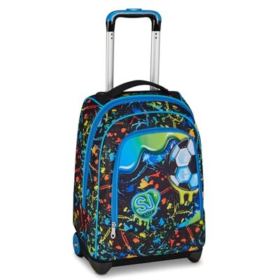 SJ GANG STYLE JAM GANG Schulranzen mit Rollen Big Trolley, 30 l, Doppelfach, 2 in 1 Doppelnutzung, Versteckbare Schultergurte, Fronttasche, ideal für Grundschule, Freizeit, Jet Black, Kinder, blau SJ GANG STYLE JAM GANG Schulranzen mit Rollen Big Trolley, 30 l, Doppelfach, 2 in 1 Doppelnutzung, Versteckbare Schultergurte, Fronttasche, ideal für Grundschule, Freizeit, Jet Black, Kinder, blau