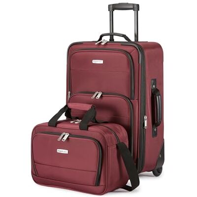 Amazon 2-Teiliges Weichschalen-Koffer-Set, Erweiterbares Handgepäck (58 cm) und Tragetasche (25 cm), Leicht, 100% Polyester, Stapelbares Set, Rot Amazon 2-Teiliges Weichschalen-Koffer-Set, Erweiterbares Handgepäck (58 cm) und Tragetasche (25 cm), Leicht, 100% Polyester, Stapelbares Set, Rot