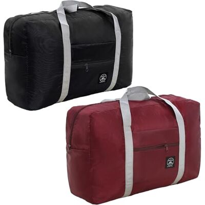 ZenyTra 2-Pack Foldable Duffle Bag Lightweight Travel Holdall for Weekend, Gym, and Carry-On, Large Capacity Tear-Resistant Duffel Bag for Women and Men, Perfect as Luggage Companion ZenyTra 2-Pack Foldable Duffle Bag Lightweight Travel Holdall for Weekend, Gym, and Carry-On, Large Capacity Tear-Resistant Duffel Bag for Women and Men, Perfect as Luggage Companion