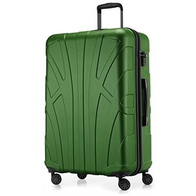 suitline Großer Hartschalen-Koffer Koffer Trolley Rollkoffer XL Reisekoffer, TSA, 76 cm, ca. 96-110 Liter, 100% ABS matt, Grün suitline Großer Hartschalen-Koffer Koffer Trolley Rollkoffer XL Reisekoffer, TSA, 76 cm, ca. 96-110 Liter, 100% ABS matt, Grün