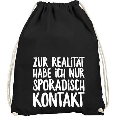 MoonWorks Turnbeutel Zur Realität habe ich nur sporadisch Kontakt Spruch Sprüche Quote Fun Hipster Schwarz unisize MoonWorks Turnbeutel Zur Realität habe ich nur sporadisch Kontakt Spruch Sprüche Quote Fun Hipster Schwarz unisize