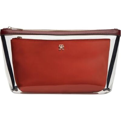 Tommy Hilfiger Women Th Icon Kulturbeutel, Nylon, AW0AW18709, andere kleine Accessoires, Orange, Einheitsgröße Tommy Hilfiger Women Th Icon Kulturbeutel, Nylon, AW0AW18709, andere kleine Accessoires, Orange, Einheitsgröße