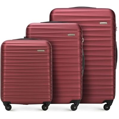 WITTCHEN Reisekoffer 3er Koffer-Set Rollkoffer Trolley Handgepäck Reisekofferset Gepäckset Hartschale ABS 4 Spinner-Rollen Zahlenschloss Groove Line kastanienbraun Lufthansa/Eurowings/Ryanair/Condor WITTCHEN Reisekoffer 3er Koffer-Set Rollkoffer Trolley Handgepäck Reisekofferset Gepäckset Hartschale ABS 4 Spinner-Rollen Zahlenschloss Groove Line kastanienbraun Lufthansa/Eurowings/Ryanair/Condor