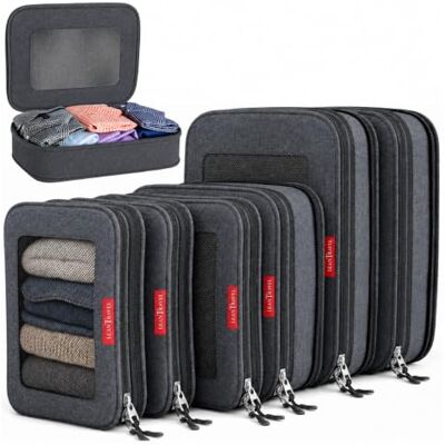 LeanTravel Kompressionsverpackungswürfel, Gepäck-Organizer Set (schwarz) LeanTravel Kompressionsverpackungswürfel, Gepäck-Organizer Set (schwarz)