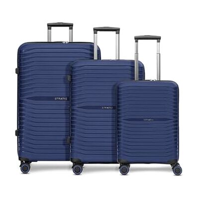 Stratic Shine Hartschalenkoffer Set 3-teilig groß Ausgestattet mit, arretierbarer Griff, 4 360° Drehbar Rollen, Dehnfalte, Kreuzpackgurt und TSA-Schloss Volumen: 34 L / 62-69 L / 90 L Stratic Shine Hartschalenkoffer Set 3-teilig groß Ausgestattet mit, arretierbarer Griff, 4 360° Drehbar Rollen, Dehnfalte, Kreuzpackgurt und TSA-Schloss Volumen: 34 L / 62-69 L / 90 L