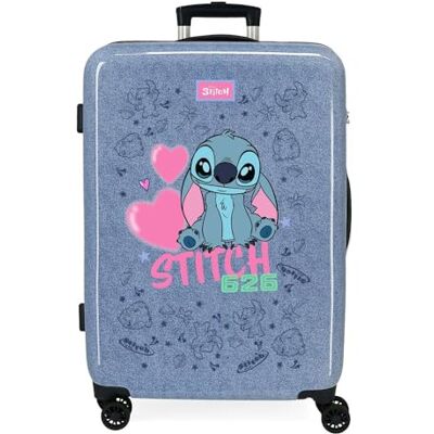 Disney Joumma Stitch Hearts Mittelgroßer Koffer, blau, 46 x 65 x 23 cm, starres 3 kg -Seitenkombinationsschloss, ABS 3 kg 56L Disney Joumma Stitch Hearts Mittelgroßer Koffer, blau, 46 x 65 x 23 cm, starres 3 kg -Seitenkombinationsschloss, ABS 3 kg 56L