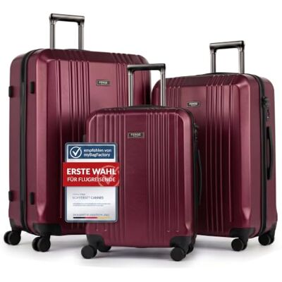 FERGÉ 3er Kofferset Hartschale Gepäckset mit 4 Doppelrollen & TSA Schloss 3-tlg. Set Handgepäck, Reisekoffer und XL-Koffer Polycarbonat · 4 Rollen FERGÉ 3er Kofferset Hartschale Gepäckset mit 4 Doppelrollen & TSA Schloss 3-tlg. Set Handgepäck, Reisekoffer und XL-Koffer Polycarbonat · 4 Rollen