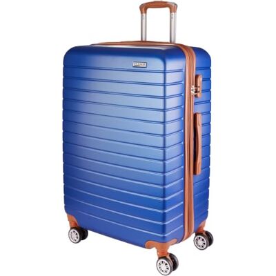 BRUBAKER Hartschalen Koffer Paris Reisekoffer Trolley mit Zahlenschloss, 4 Rollen und Komfort Tragegriffen ABS Rollkoffer 49 x 76,5 x 29,5 cm (XL Blau und Braun) BRUBAKER Hartschalen Koffer Paris Reisekoffer Trolley mit Zahlenschloss, 4 Rollen und Komfort Tragegriffen ABS Rollkoffer 49 x 76,5 x 29,5 cm (XL Blau und Braun)