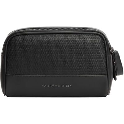 Tommy Hilfiger Herren Kulturbeutel Woven mit Logo, Schwarz (Black), Einheitsgröße Tommy Hilfiger Herren Kulturbeutel Woven mit Logo, Schwarz (Black), Einheitsgröße