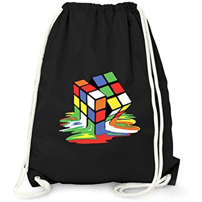 MoonWorks Turnbeutel Gym Bag Melting Rubiks Cube Schmelzender Zauberwürfel Schwarz unisize MoonWorks Turnbeutel Gym Bag Melting Rubiks Cube Schmelzender Zauberwürfel Schwarz unisize
