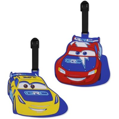 Disney Cars Kids Gepäckanhänger für Koffer, Gepäck, Flughafen, Reisen, 2 Stück Disney Cars Kids Gepäckanhänger für Koffer, Gepäck, Flughafen, Reisen, 2 Stück