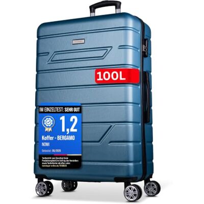 NOWI Hartschalenkoffer XL Groß 100L Volumen 158cm Gurtmaß 8 Rollen 360° drehbar Leichter Koffer mit Zahlenschloss & Teleskopgestänge Reisekoffer mit Rollen, Trolley (türkis, XL) NOWI Hartschalenkoffer XL Groß 100L Volumen 158cm Gurtmaß 8 Rollen 360° drehbar Leichter Koffer mit Zahlenschloss & Teleskopgestänge Reisekoffer mit Rollen, Trolley (türkis, XL)
