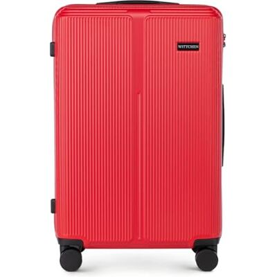 WITTCHEN Stripes Line Mittelgroßer Koffer 67,5 x 45 x 27 cm (L) Hartschale Reisekoffer ABS, 65 l, 4 Rollen 360° Für Lufthansa/Eurowings/Ryanair, zahlenschloss, teleskopgriff Farbe: Rot WITTCHEN Stripes Line Mittelgroßer Koffer 67,5 x 45 x 27 cm (L) Hartschale Reisekoffer ABS, 65 l, 4 Rollen 360° Für Lufthansa/Eurowings/Ryanair, zahlenschloss, teleskopgriff Farbe: Rot