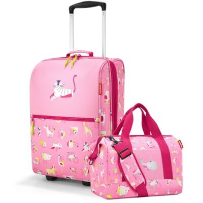 reisenthel Kinder Trolley XS & Allrounder M Set ABC Friends pink – Kinderkoffer mit Rollen & Reisetasche mit Stecklasche – Reise Set für Kinder – robust, leicht, ideal für Urlaub & Ausflüge reisenthel Kinder Trolley XS & Allrounder M Set ABC Friends pink – Kinderkoffer mit Rollen & Reisetasche mit Stecklasche – Reise Set für Kinder – robust, leicht, ideal für Urlaub & Ausflüge