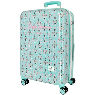 Pepe Jeans Sun Mittelgroßer Koffer, Türkisgrün, 46 x 65 x 25 cm, starres ABS-Kombinationsschloss, integriert, 70L 3.7kg, 4 Doppelräder von Joumma Bags Pepe Jeans Sun Mittelgroßer Koffer, Türkisgrün, 46 x 65 x 25 cm, starres ABS-Kombinationsschloss, integriert, 70L 3.7kg, 4 Doppelräder von Joumma Bags