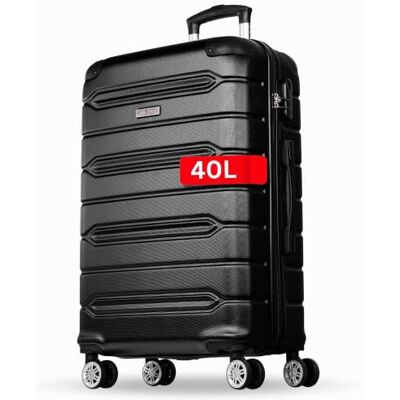 NOWI Handgepäck Koffer leicht – 40L Volumen – 8 Rollen 360° drehbar – Leichter ABS Koffer mit Zahlenschloss & Teleskopgestänge, Kabinentrolley, Handgepäckskoffer, Kabinenkoffer (schwarz, M) NOWI Handgepäck Koffer leicht – 40L Volumen – 8 Rollen 360° drehbar – Leichter ABS Koffer mit Zahlenschloss & Teleskopgestänge, Kabinentrolley, Handgepäckskoffer, Kabinenkoffer (schwarz, M)