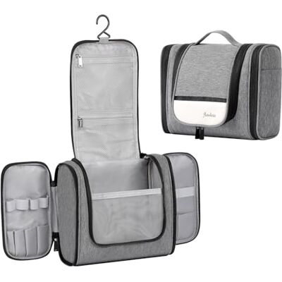 AiQInu Kulturbeutel zum Aufhängen, Kulturtasche Unisex Faltbare Waschtasche Kosmetiktasche Reisezubehör mit Haken für Damen und Herren AiQInu Kulturbeutel zum Aufhängen, Kulturtasche Unisex Faltbare Waschtasche Kosmetiktasche Reisezubehör mit Haken für Damen und Herren