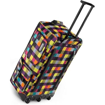 normani Reisetasche 80 L Reise-Trolley Jumbo XXL Big-Travel mit 3 Rollen und großem Hauptfach riesig, Leichter und Stabiler Trolley Neon Square XXL normani Reisetasche 80 L Reise-Trolley Jumbo XXL Big-Travel mit 3 Rollen und großem Hauptfach riesig, Leichter und Stabiler Trolley Neon Square XXL
