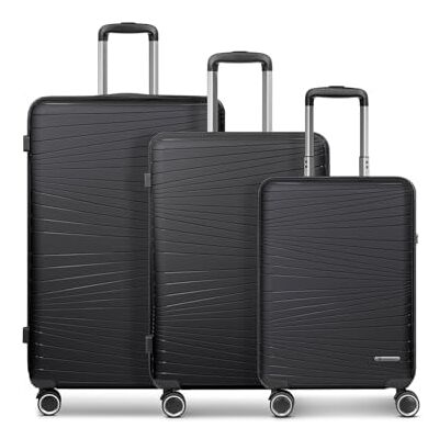 Franky Dallas 3.0 Hartschalen-Trolley mit 4 Rollen Koffer Set 3 Teilig Ausgestattet mit TSA-Schloss, Dehnfalte, Leicht Carry on Luggage für Männer-Frauen Ideal für Flug-Geschäftsreisen Franky Dallas 3.0 Hartschalen-Trolley mit 4 Rollen Koffer Set 3 Teilig Ausgestattet mit TSA-Schloss, Dehnfalte, Leicht Carry on Luggage für Männer-Frauen Ideal für Flug-Geschäftsreisen