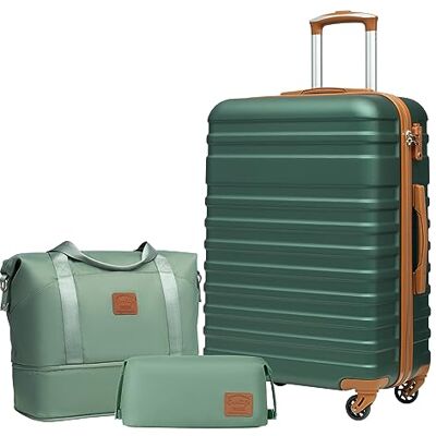 COOLIFE 3-Teiliges Koffer Set, Mittelgroßer Koffer 67 cm mit 1 Reisetasche TSA-Schloss, Leicht ABS hartschale, 360° Leise Räder, mit 1 Kulturbeutel für Urlaubsreise, Kreuzfahrten und Auslandsstudium COOLIFE 3-Teiliges Koffer Set, Mittelgroßer Koffer 67 cm mit 1 Reisetasche TSA-Schloss, Leicht ABS hartschale, 360° Leise Räder, mit 1 Kulturbeutel für Urlaubsreise, Kreuzfahrten und Auslandsstudium