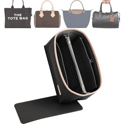 Doxo Handtaschen-Organizer-Einsatz mit formgebendem Boden, 2-teiliges Set, kompatibel mit Speedy 25, Lepliage S, Neverfull, Onthego, Carryall, Graceful, Noe und weiteren, Größe M, Schwarz Doxo Handtaschen-Organizer-Einsatz mit formgebendem Boden, 2-teiliges Set, kompatibel mit Speedy 25, Lepliage S, Neverfull, Onthego, Carryall, Graceful, Noe und weiteren, Größe M, Schwarz