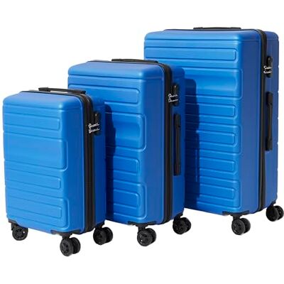Jet Lag VO00052-3er Set Hartschalenkoffer Acapulco Kabine 45L Mittel 70L Groß 90L ABS Schale 360° Drehrollen Sicheres Schloss Elegantes Design Blau Jet Lag VO00052-3er Set Hartschalenkoffer Acapulco Kabine 45L Mittel 70L Groß 90L ABS Schale 360° Drehrollen Sicheres Schloss Elegantes Design Blau