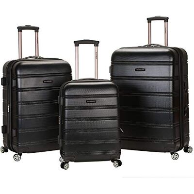 Rockland Melbourne Hardside Erweiterbares Spinner-Rad Gepäck, Schwarz, 3-Piece Set (20/24/28), Melbourne Hartschalen-Koffer, erweiterbar Rockland Melbourne Hardside Erweiterbares Spinner-Rad Gepäck, Schwarz, 3-Piece Set (20/24/28), Melbourne Hartschalen-Koffer, erweiterbar