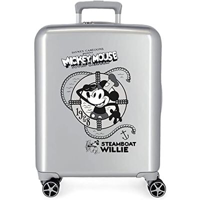 Disney 100 Mickey Steamboad Grauer Kabinenkoffer 40x55x20 cm Starres ABS Integriertes TSA-Schloss 38,4 l 2 kg 4 Doppelrollen Handgepäck Disney 100 Mickey Steamboad Grauer Kabinenkoffer 40x55x20 cm Starres ABS Integriertes TSA-Schloss 38,4 l 2 kg 4 Doppelrollen Handgepäck