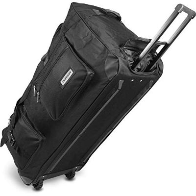 normani Reisetasche mit Rollen 80 Liter Volumen Reise-Trolley mit großem Hauptfach Weichgepäck Weekender Saunatasche Schwarz / 80 Liter XXL normani Reisetasche mit Rollen 80 Liter Volumen Reise-Trolley mit großem Hauptfach Weichgepäck Weekender Saunatasche Schwarz / 80 Liter XXL