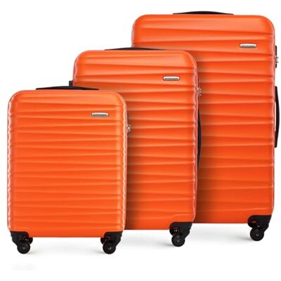 WITTCHEN Reisekoffer 3er Koffer-Set Rollkoffer Trolley Handgepäck Reisekofferset Gepäckset Hartschale aus ABS 4 Spinner-Rollen Zahlenschloss Groove Line orange Lufthansa/Eurowings/Ryanair/Condor WITTCHEN Reisekoffer 3er Koffer-Set Rollkoffer Trolley Handgepäck Reisekofferset Gepäckset Hartschale aus ABS 4 Spinner-Rollen Zahlenschloss Groove Line orange Lufthansa/Eurowings/Ryanair/Condor