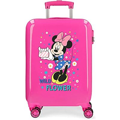 Disney Minnie Wild Flower Kabinentasche, Rosa, 38 x 55 x 20 cm, starrer ABS-Kombinationsverschluss seitlich, 34 2 kg, 4 Doppelrollen Handgepäckträger Disney Minnie Wild Flower Kabinentasche, Rosa, 38 x 55 x 20 cm, starrer ABS-Kombinationsverschluss seitlich, 34 2 kg, 4 Doppelrollen Handgepäckträger