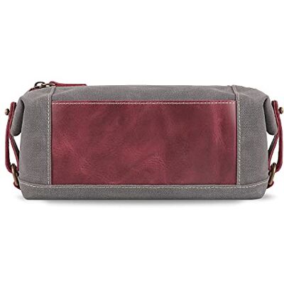 Londo Kosmetiktasche Echtleder und Canvas Reisetasche Dopp Kit – Unisex Londo Kosmetiktasche Echtleder und Canvas Reisetasche Dopp Kit – Unisex