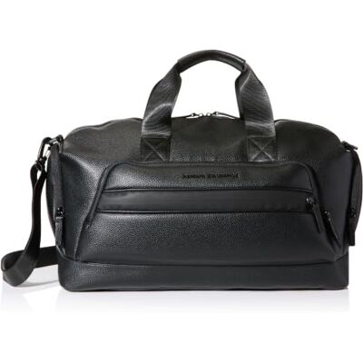 Armani Exchange , Men's Madrid, sustainable, embossed logo, Duffle bag, Black, One size Armani Exchange , Men's Madrid, sustainable, embossed logo, Duffle bag, Black, One size
